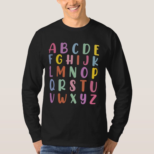 Camiseta Alphabet Back To School Pre K Kindergarten Teacher (Frente)
