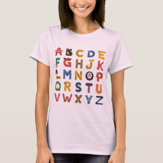 Camiseta "Alphabet de Halloween assustador - Cartas Diverti