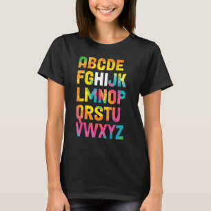 Camiseta Alphabet do Jardim Infantil ABC de volta ao Ensino