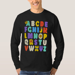 Camiseta Alphabet Hi Back To School ABC Pré K Jardim De Inf