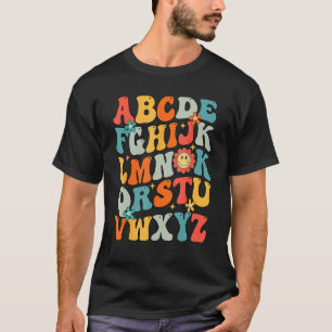 Camiseta Alphabet Hi Back To School ABC Pré K Jardim De Inf
