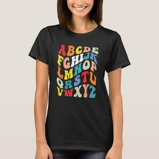 Camiseta Alphabet Hi Back To School ABC Pre K Kindergarten  (Frente)