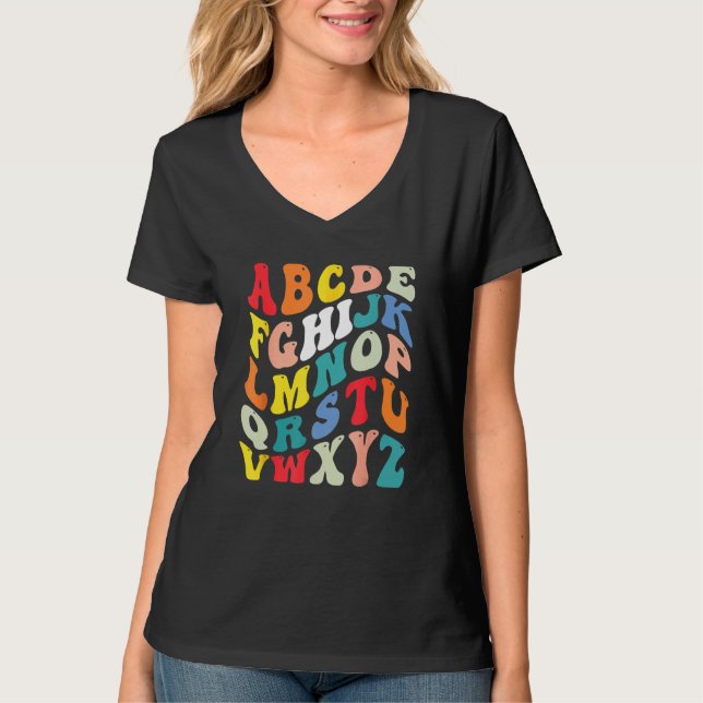 Camiseta Alphabet Hi Back To School ABC Pre K Kindergarten  (Frente)