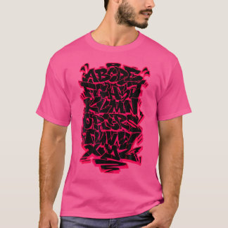 Camiseta Alphabet Hip Hop Street Art Urban Letteri grafite