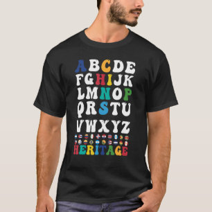 Camiseta Alphabet Hispanic Heritage Mês Professor Latino Co