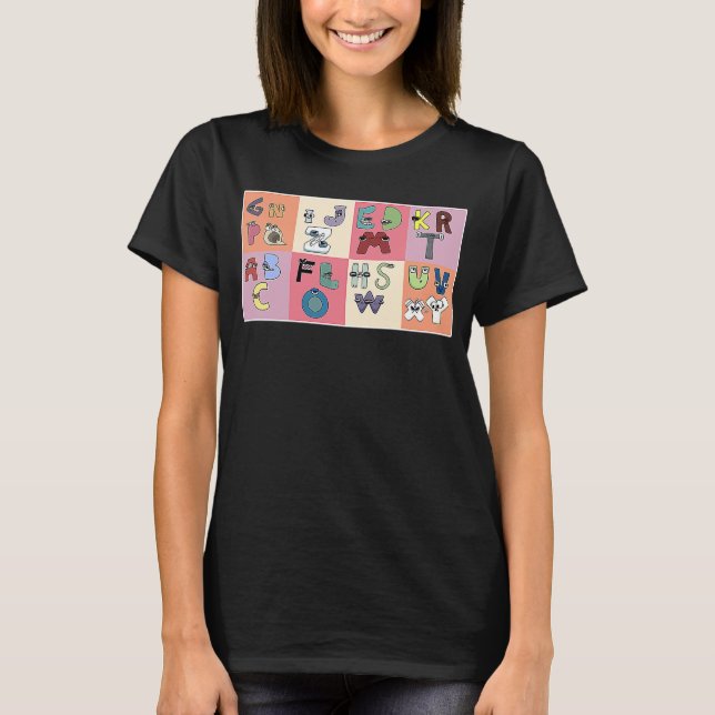 Camiseta Alphabet Lore Abc Costume Para Meninos Que Corresp (Frente)