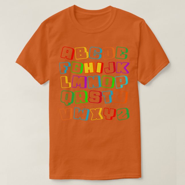 Camiseta Alphabet Oi De Volta Para A Pré-Escola De Jardim D (Frente do Design)