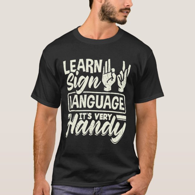 Camiseta Alphabet Teacher American Sing Language É Muito H (Frente)