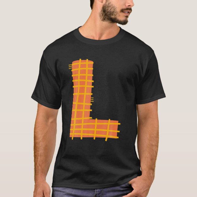 Camiseta Alphabet Whimsical - Letra L Tipografia Caracter-L (Frente)