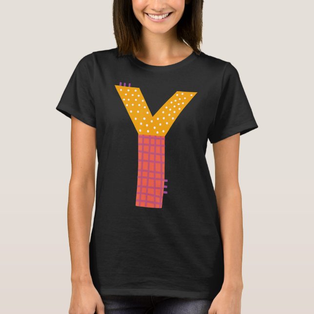 Camiseta Alphabet Whimsical - Letra Y Tipografia - Caracter (Frente)
