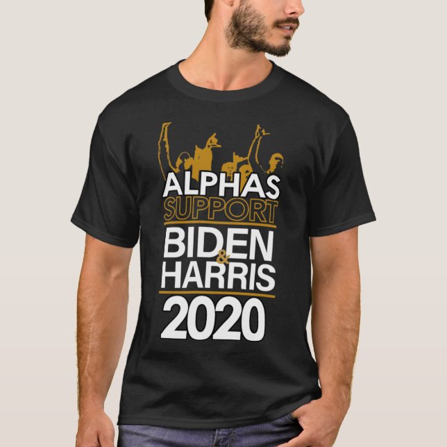 Camiseta Alphas Support Biden E Harris 2020 Presidencial (Frente)