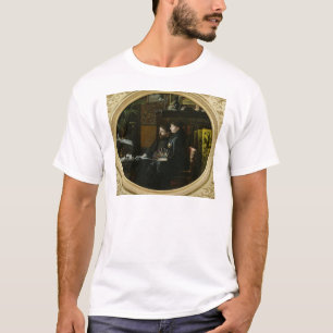 Camiseta Alphonse Daudet e sua esposa em seu estudo
