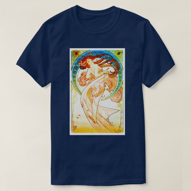 Camiseta Alphonse Mucha Art Nouveau (Frente do Design)