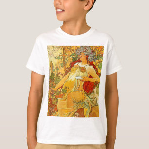 Camiseta Alphonse Mucha Art Nouveau Autumn