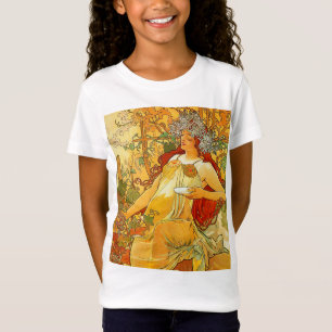 Camiseta Alphonse Mucha Art Nouveau Autumn
