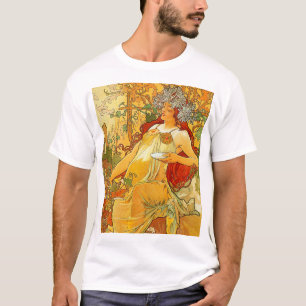 Camiseta Alphonse Mucha Art Nouveau Autumn