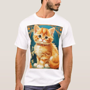 Camiseta Alphonse Mucha Art Nouveau Cat