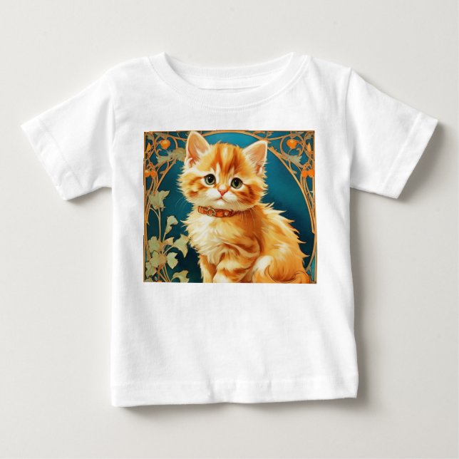 Camiseta Alphonse Mucha Art Nouveau Cat (Frente)