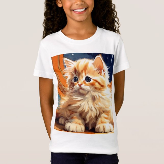 Camiseta Alphonse Mucha Art Nouveau Orange Cat (Frente)