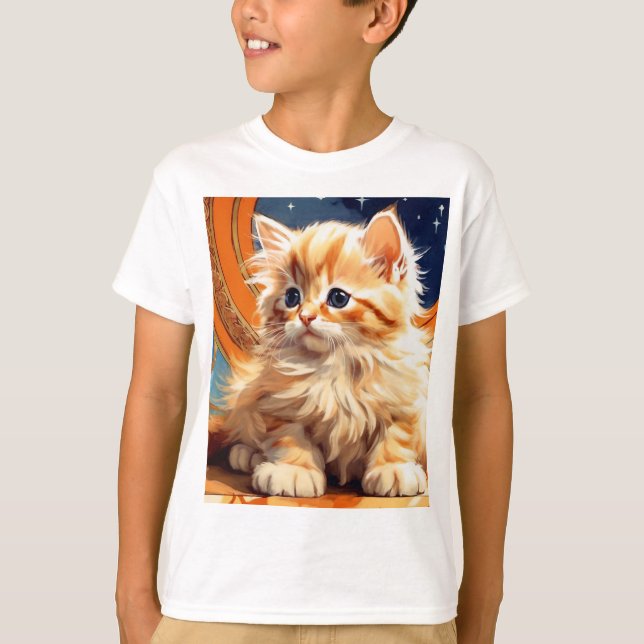 Camiseta Alphonse Mucha Art Nouveau Orange Cat (Frente)
