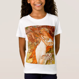 Camiseta Alphonse Mucha Art Nouveau Primavera