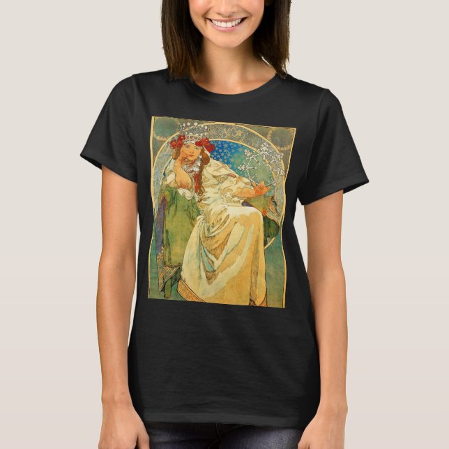 Camiseta Alphonse Mucha Art Nouveau Princess Hyacinth (Frente)