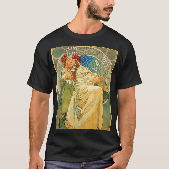 Camiseta Alphonse Mucha Art Nouveau Princess Hyacinth (Frente)