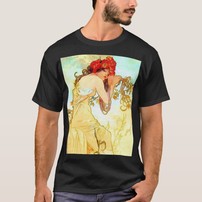 Camiseta Alphonse Mucha Art Nouveau Summer (Frente)