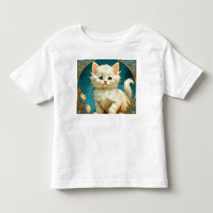 Camiseta Alphonse Mucha Art Nouveau White Cat