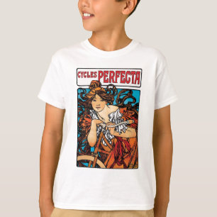 Camiseta Alphonse Mucha - Cycles Perfecta Arte Novo Retrô