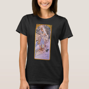 Camiseta Alphonse Mucha Estação do Inverno, Arte Nova Vinta