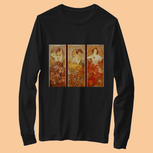 Camiseta Alphonse Mucha Precioso Stones (Criador carregado)