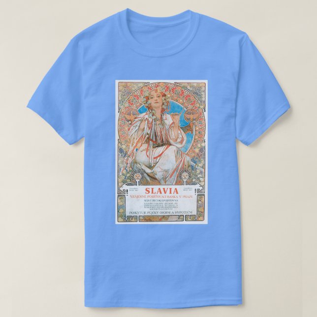 Camiseta Alphonse Mucha Slavia 1907 poster (Frente do Design)