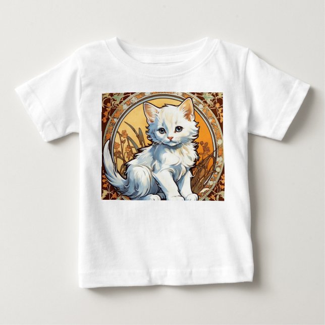 Camiseta Alphonse Mucha Style Cat (Frente)