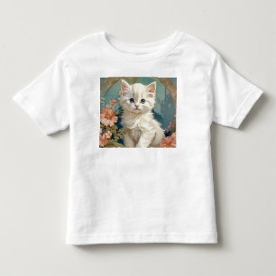 Camiseta Alphonse Mucha Style White Cat