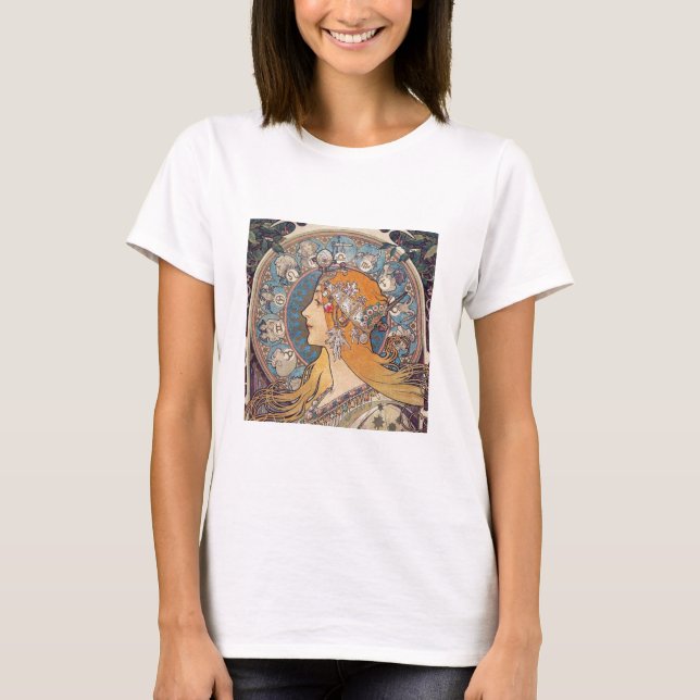 Camiseta Alphonse Mucha , “Zodiac” (Frente)