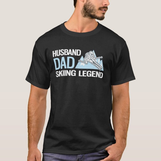 Camiseta Alpine Skiing Husband Dad Skiing Legend (Frente)