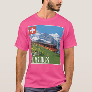 Camiseta Alps Poster de viagens vintage na Suíça