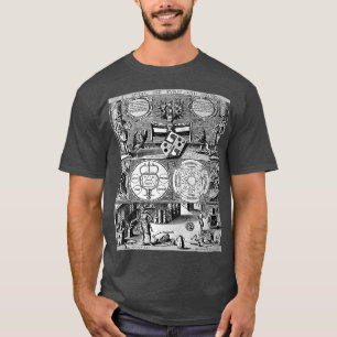 Camiseta Alquimia tridimensional Diagrama simbólico do Alch