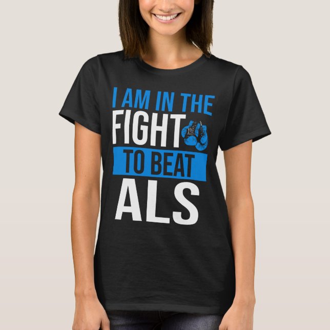 Camiseta ALS Awareness Ribbon Beat the Disease ALS Warrior (Frente)