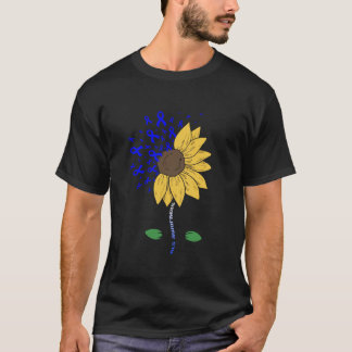 Camiseta Als Consciência Mês Fita Azul De Girassol Família 