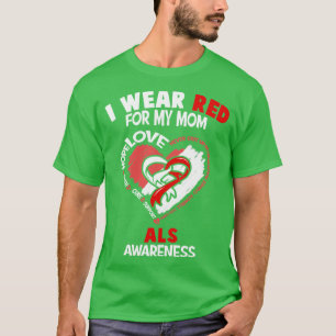Camiseta ALS Consciência que eu Visto Vermelho para minha m