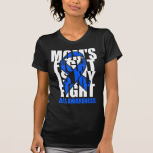 Camiseta ALS Mês de consciência Mães de fita azul luta pode