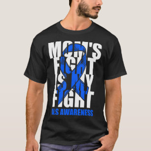 Camiseta ALS Mês de consciência Mães de fita azul luta pode