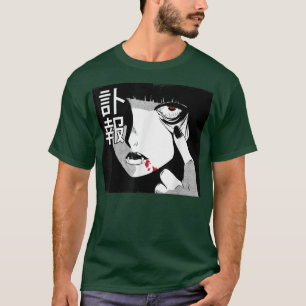 Camiseta Alt Aesthetic Manga Anime Vampire Girl Japanese