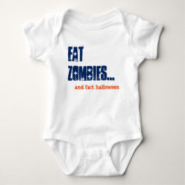 Camiseta Alt Engraçado Bebê Come Zombies Halloween Bebê Cre