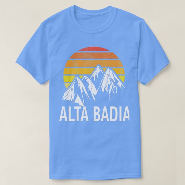 Camiseta Alta Badia Dolomites Itália Ski Resort Snowboard S (Frente do Design)