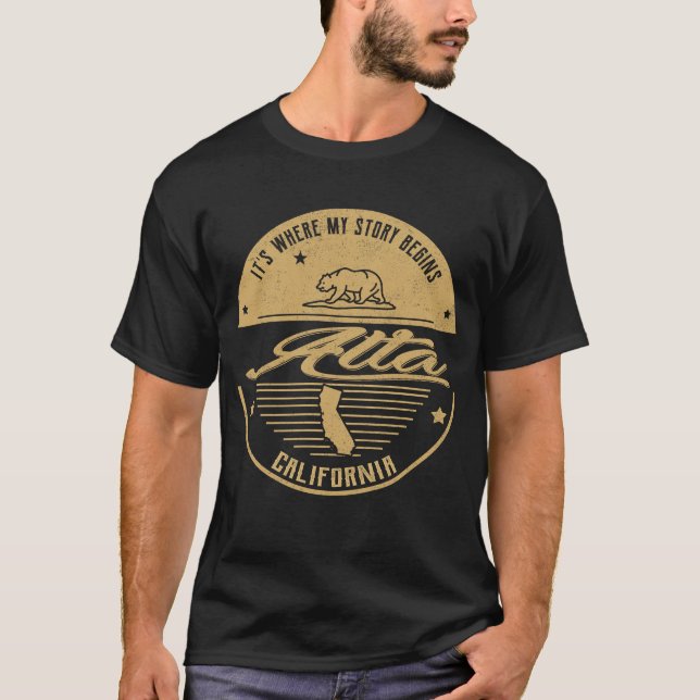 Camiseta Alta Califórnia É onde minha história começa (Frente)