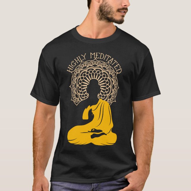 Camiseta Altamente Meditado| Yin Yang Buddha Gift Shirt (Frente)