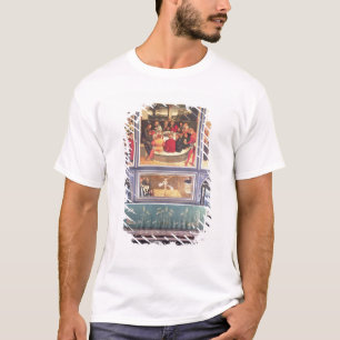 Camiseta Altar com um Triptych que descreve